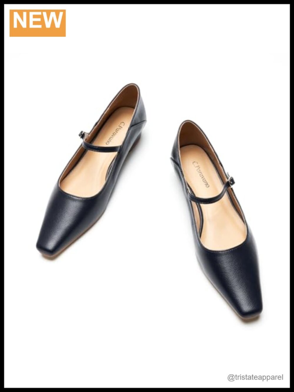 Lambskin Lined Low Heel Pump Mary Jane Square Toe Memory Foam Dress Shoe